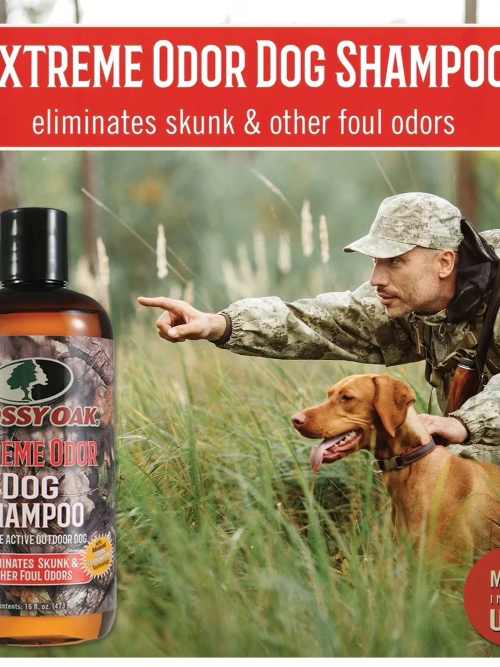 Mossy Oak Xtreme Odor Dog Shampoo 16oz Dog Shampoo. Odor Eliminator Shampoo